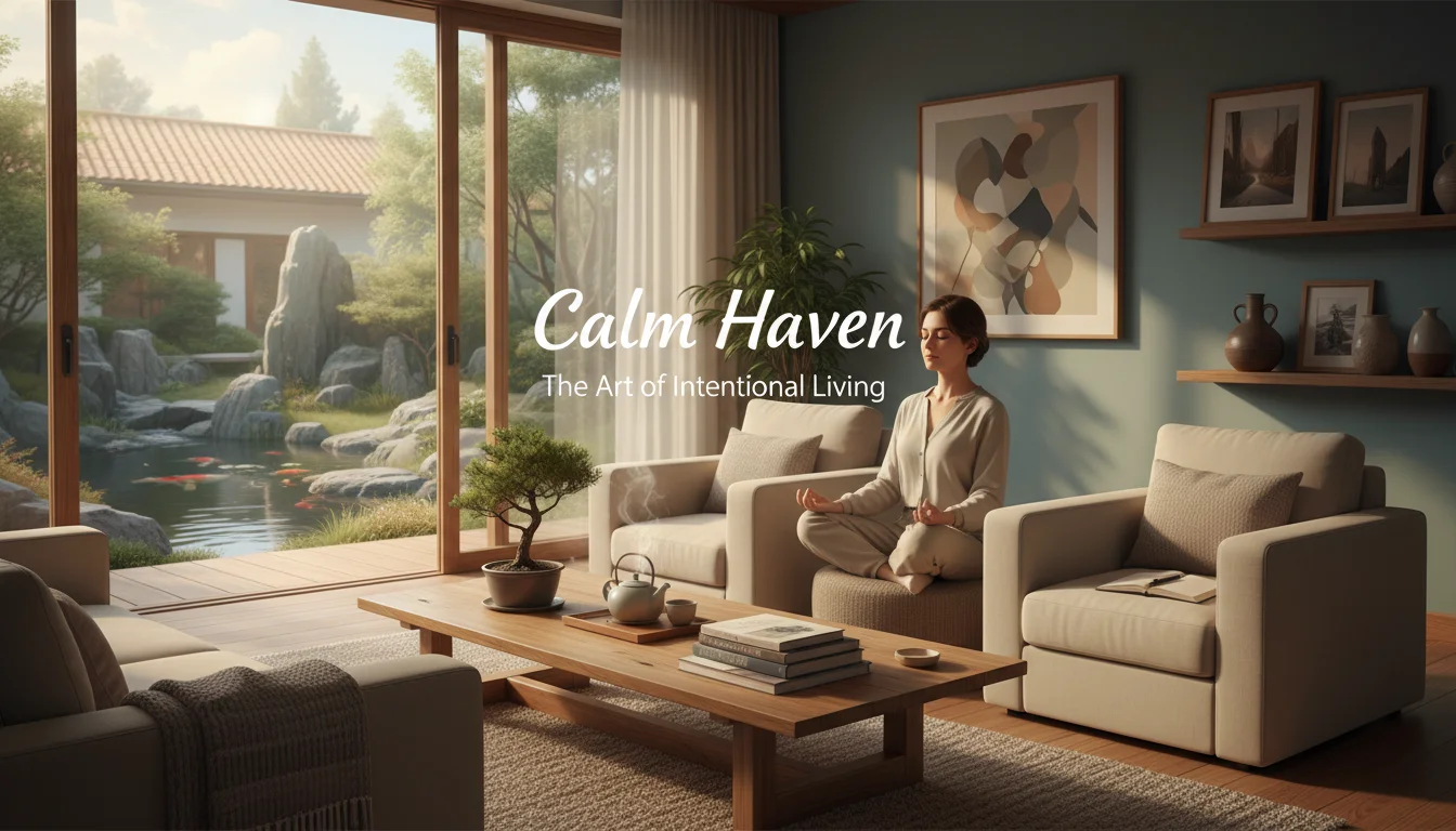 intentional living art - minimalist space - Calm Haven The Art of Intentional Living - Discover deliberate practices - Gemini Auto Post