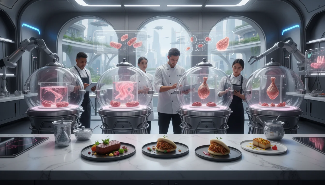 Lab-grown revolution - contemporary dining - Future-Forward Dining Lab-Grown Meat's Culinary Revolution - Taste future lab-grown - Gemini Auto Post